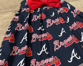 Vestido con lazo de béisbol, vestido de los Bravos, vestido de Atlanta