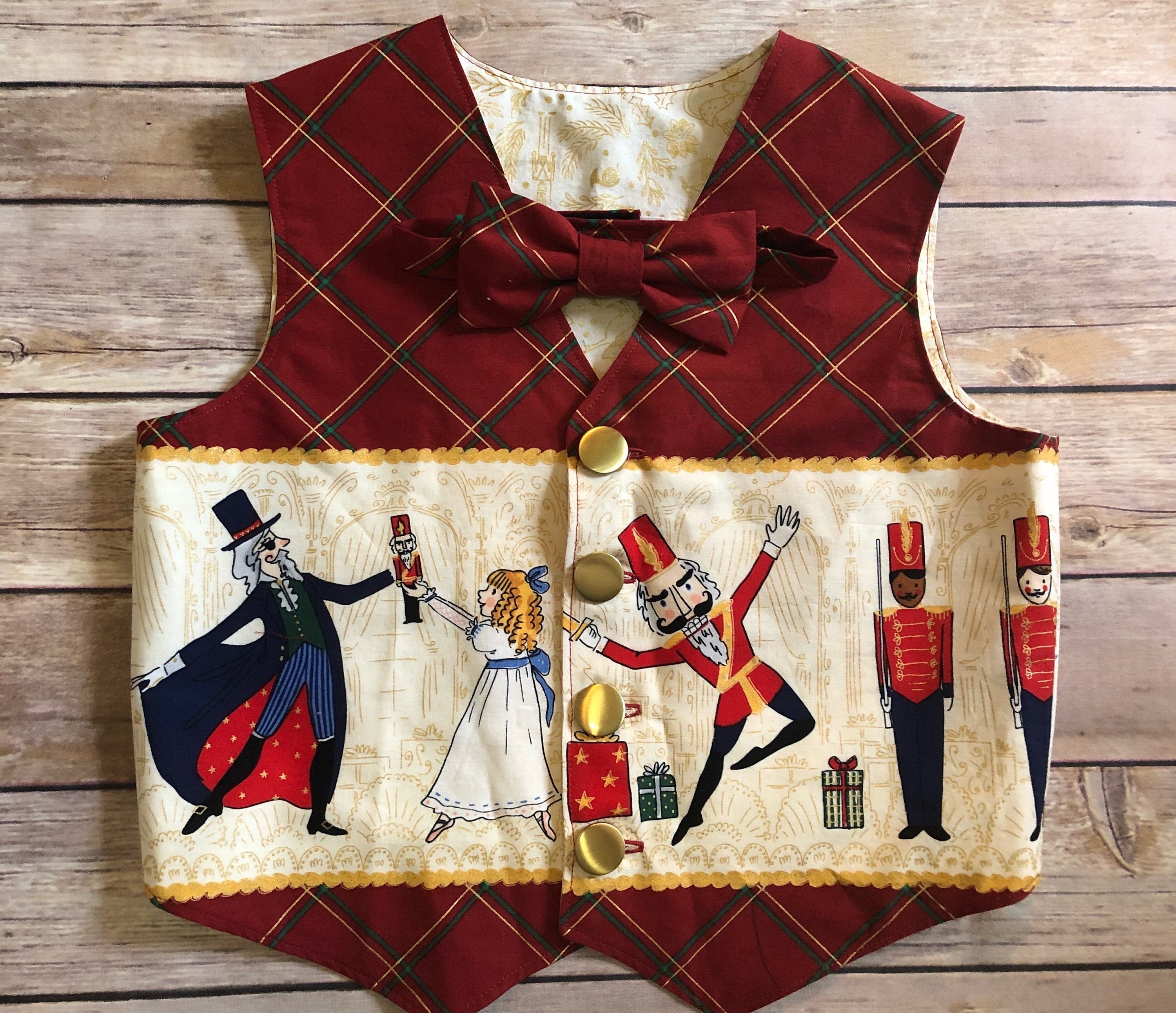 Nutcracker Vest and Bow Tie Set Etsy