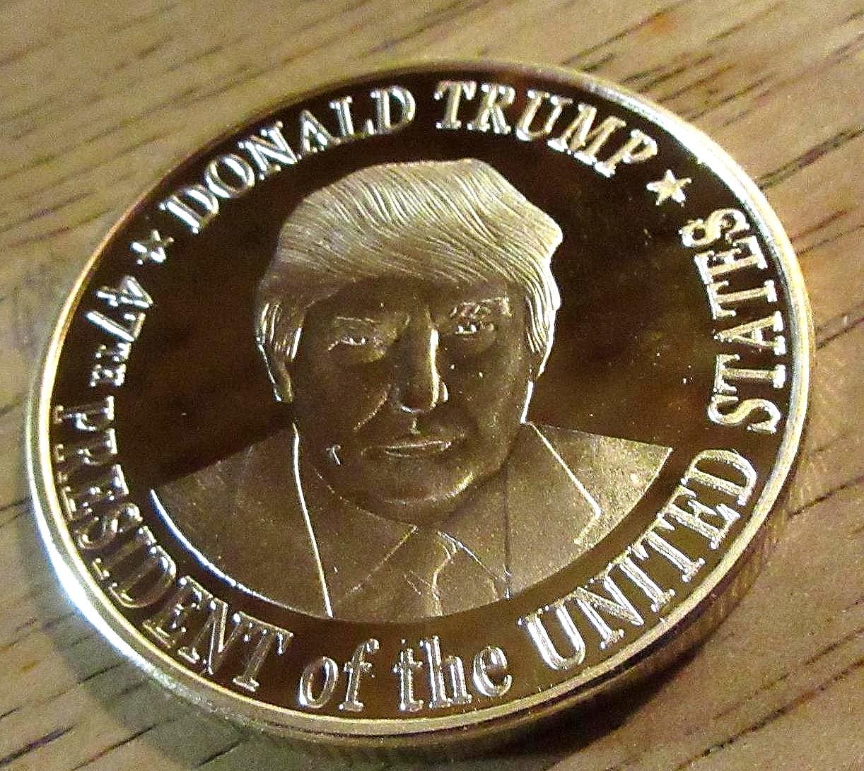Mezzo Dollaro Donald Trump 47° Presidente – Placcato Oro 24K – JFK Kennedy 45/47 – U.S. Mint