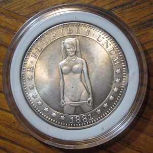 Sexy Girl - 1881 US Morgan Dollar Style Münze - Hobo Nickel Münze - Sammler Münze