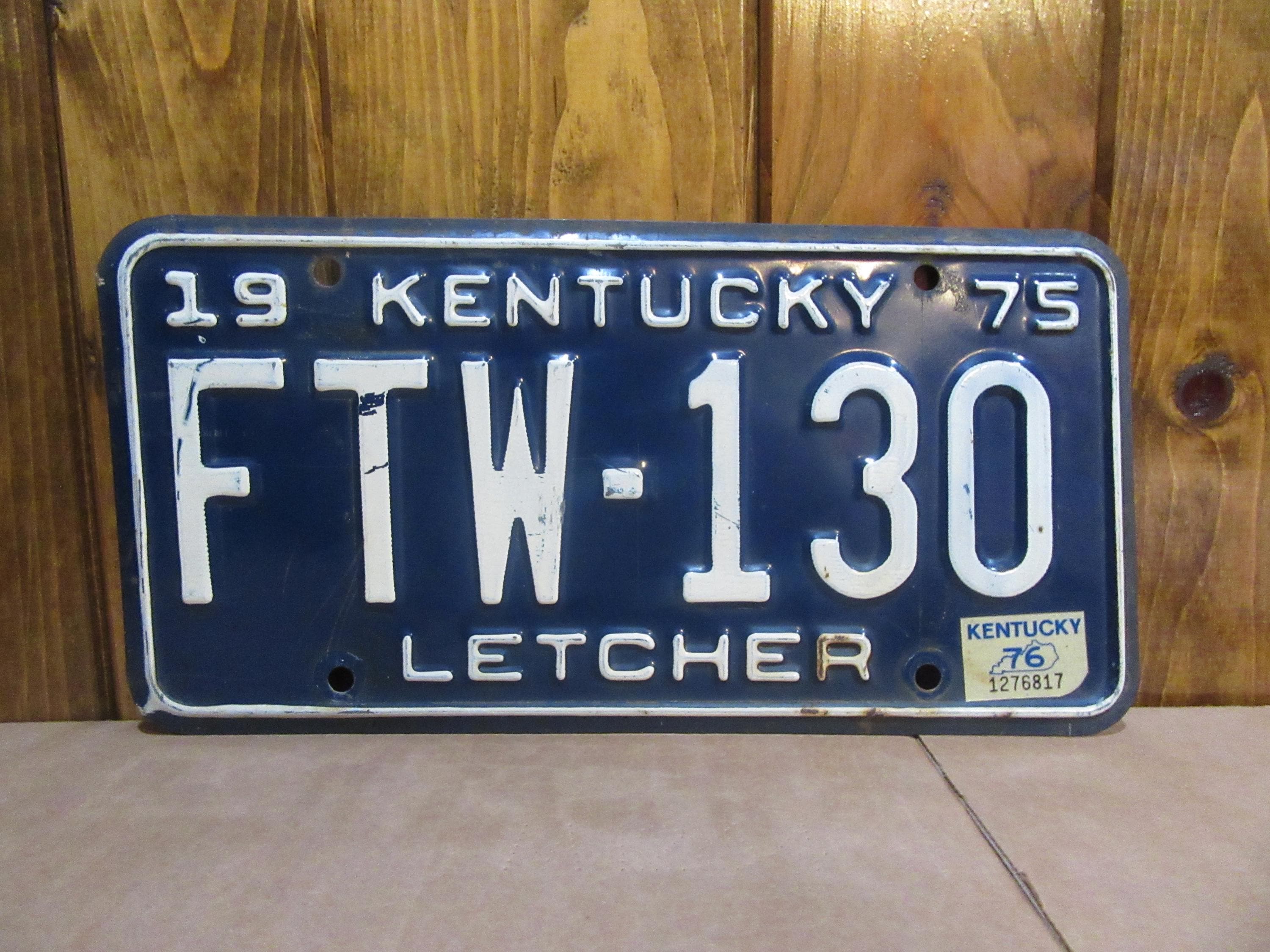 1975 Bluegrass State Kentucky Letcher License Plate { FTW-130