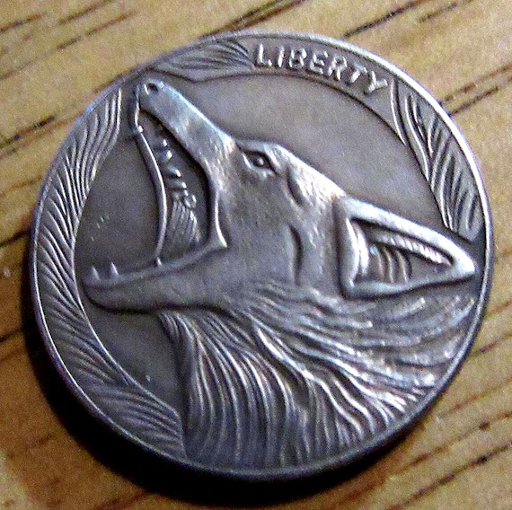 Liberty Howling Coyote - U.S. Buffalo Nickel Style Coin - Hobo