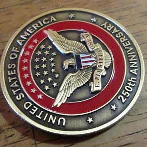 50 Stück 250-Jahre-Jubiläums-Gedenk-Challenge-Münzen - USA 1776-2026, 50 mm 3D Rahes Bild 8