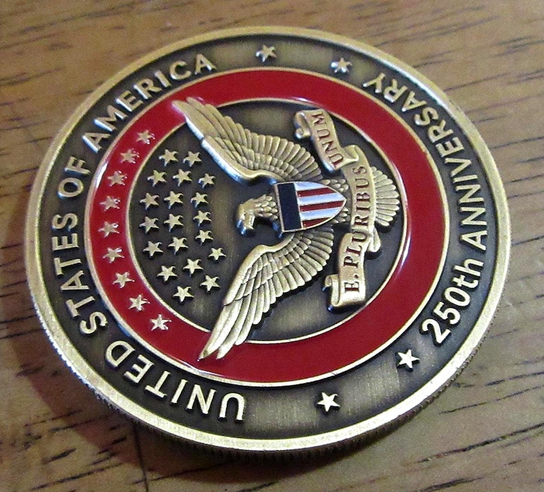 50 Stück 250-Jahre-Jubiläums-Gedenk-Challenge-Münzen - USA 1776-2026, 50 mm 3D Rahes Bild 8