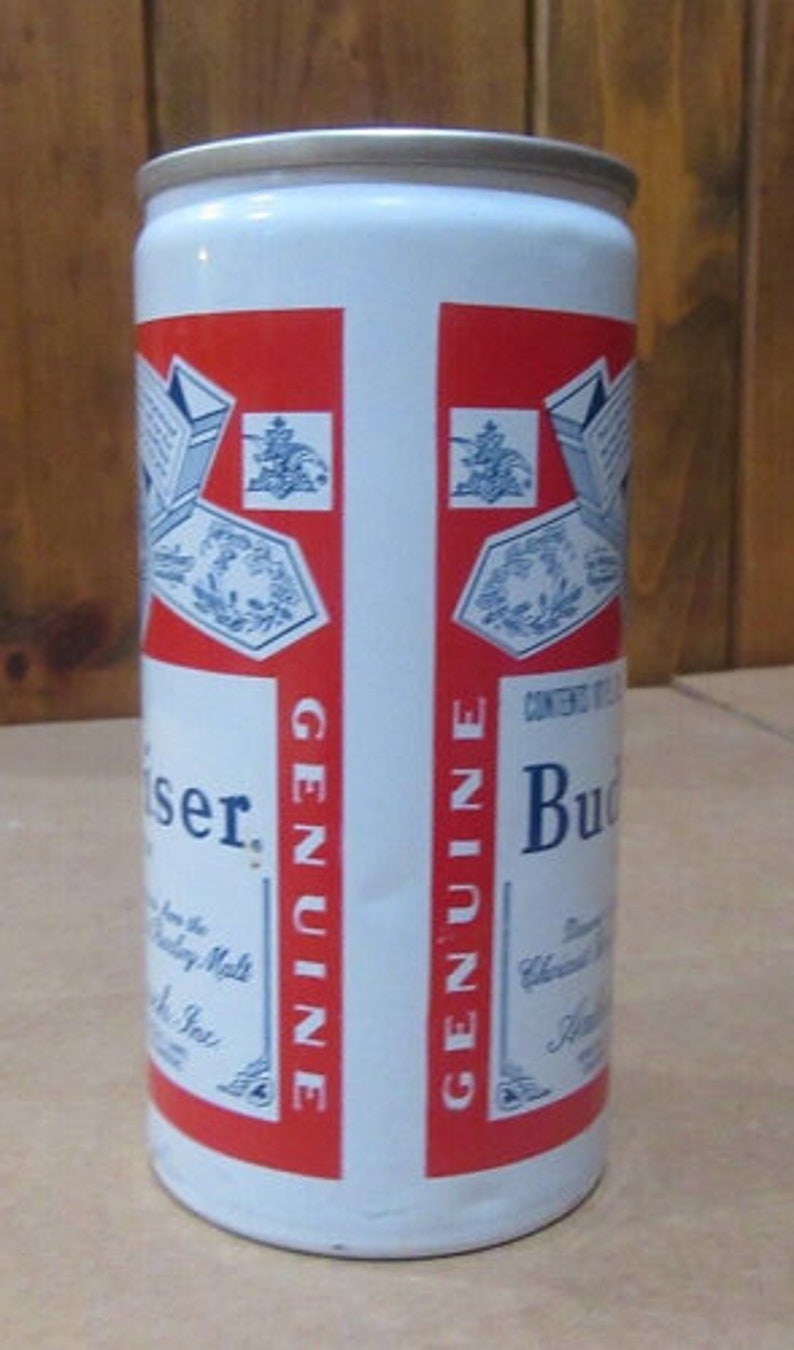 Vintage 1970's Budweiser Lager Beer 10oz Straight Aluminum Pull Tab