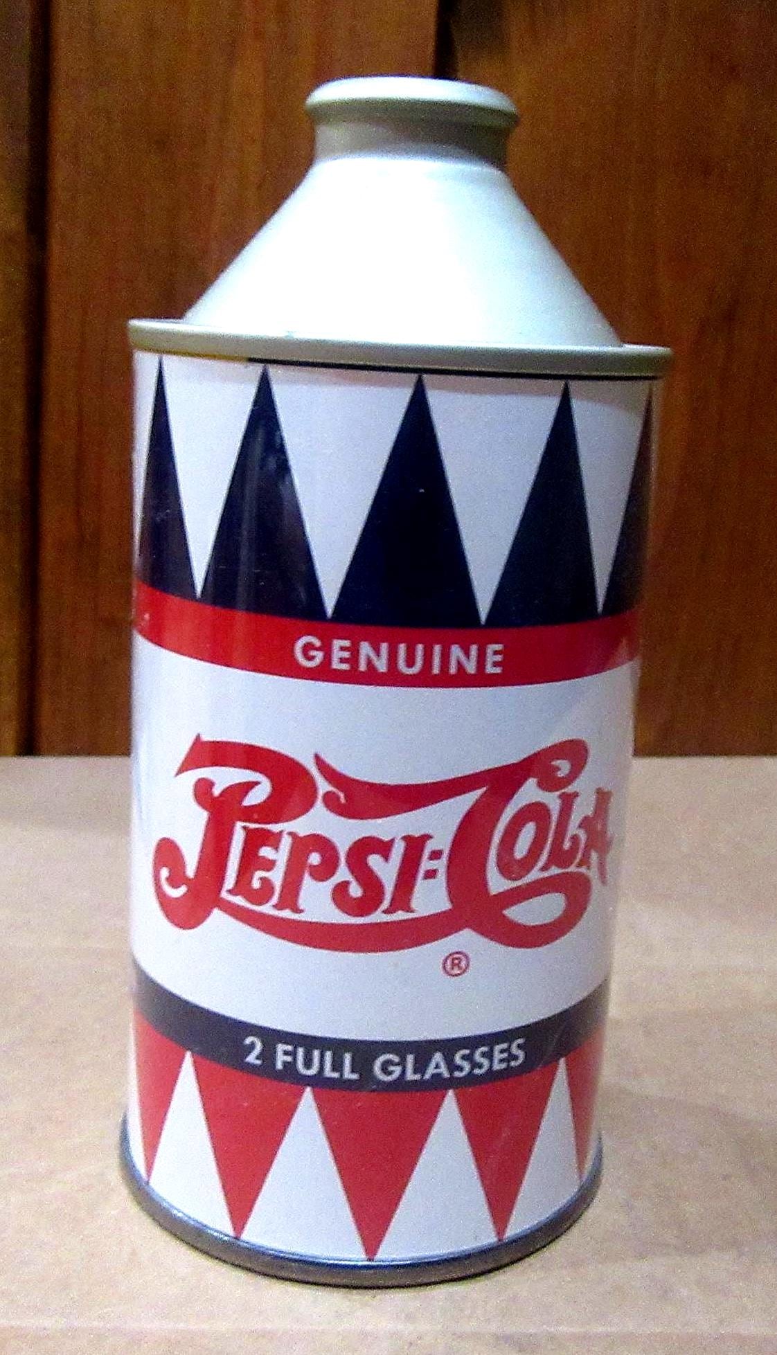 アンティーク雑貨 50s PEPSI 1950s Pepsi Cola Can Replica, Cone Top Soda, Paper Label - Etsy