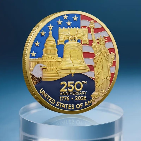 アメリカ建国250周年記念コイン - 自由の女神像と白頭鷲のデザイン