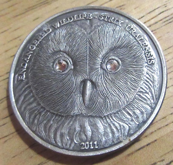平成30年記念硬貨 フクロウデザイン 銀メッキのフクロウコイン：野生動物保護ホーボーニッケルアート
