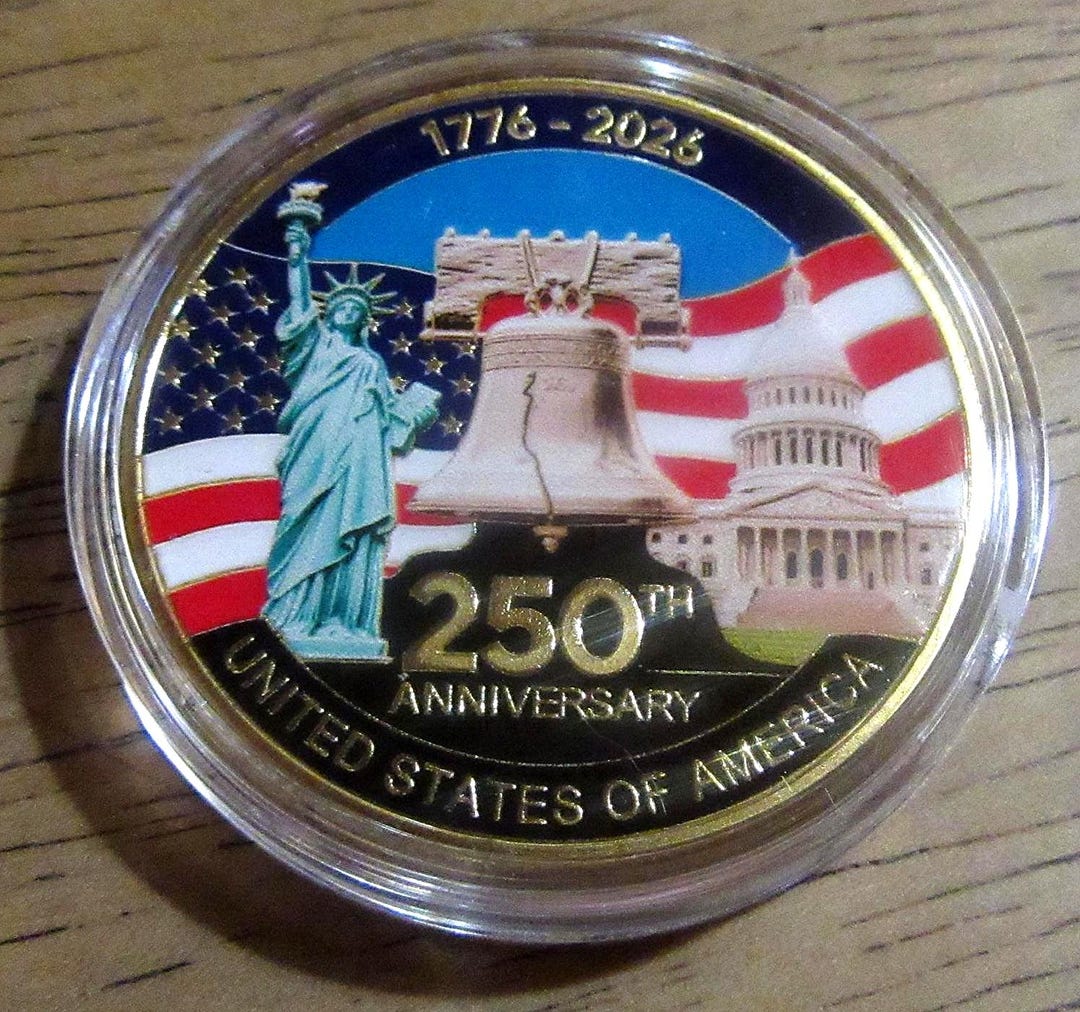 Set De 6 Monedas Conmemorativas Del 250 Aniversario De EE.UU. 1776-2026 – Águila Y Símbolos Patrióticos
