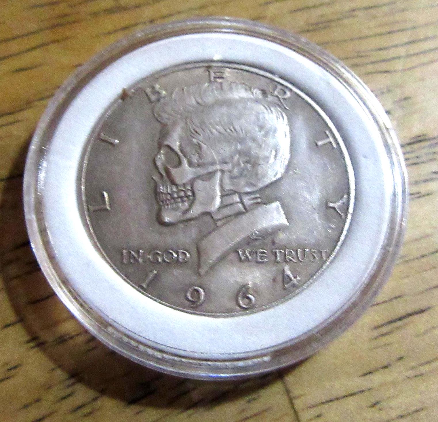 1964 Kennedy Skull Zombie Half Dollar Style Hobo Nickel Coin
