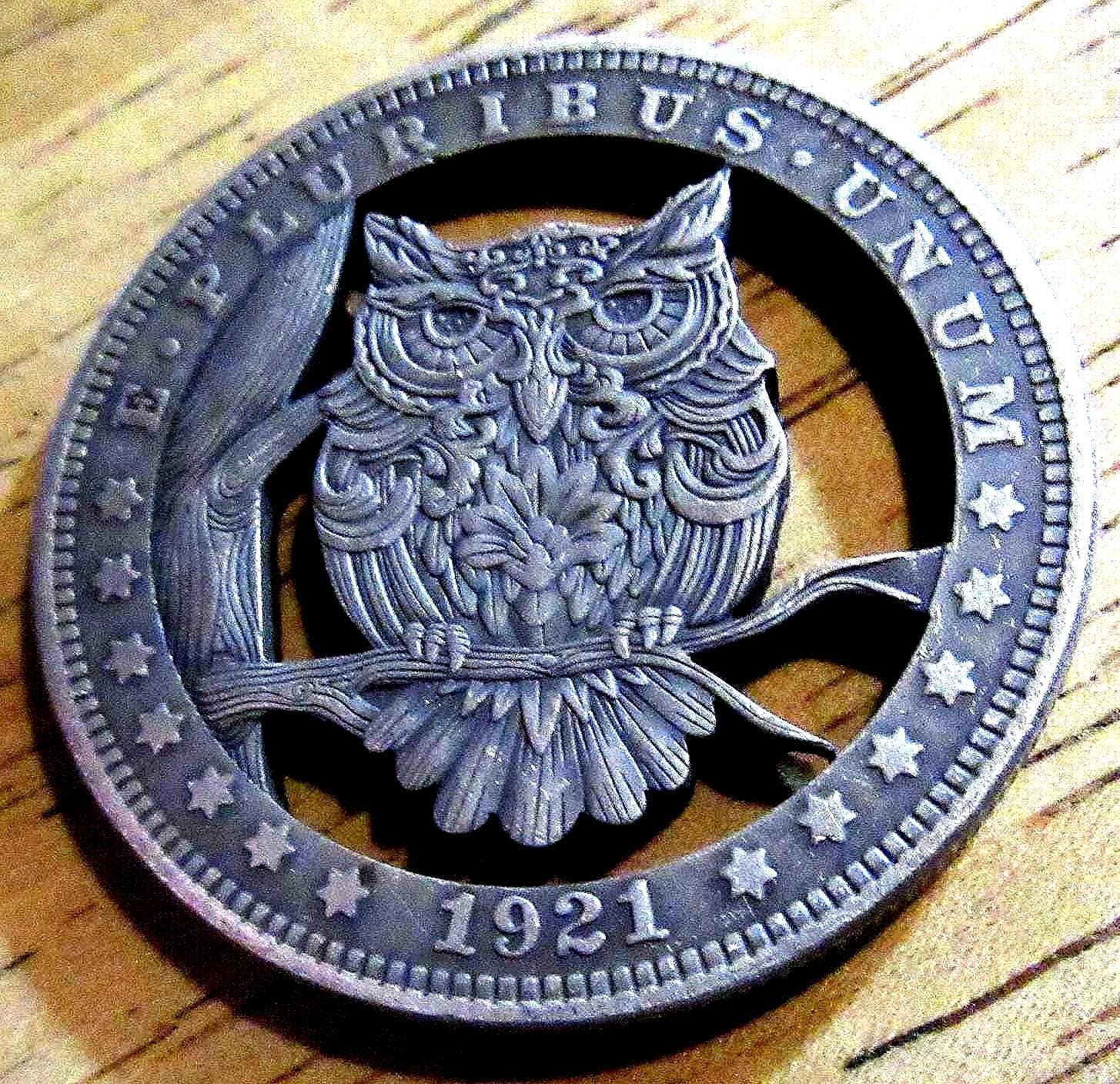 Hobo Nickel Coin: 1921 Liberty Owl Carved Morgan Dollar Style - Etsy