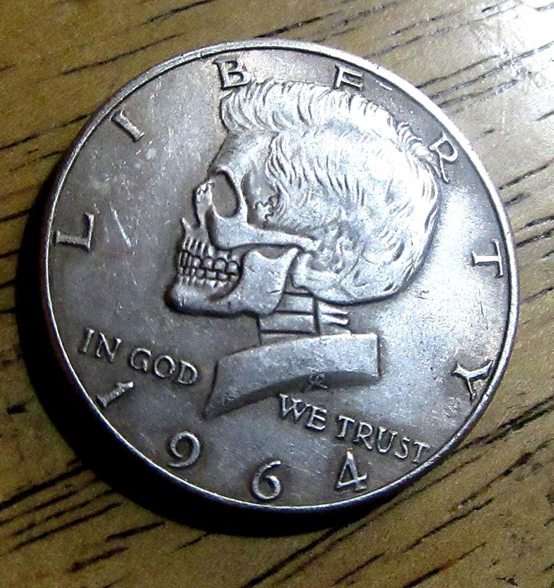 1964 Kennedy Skull Zombie Half Dollar Style Hobo Nickel Coin ...