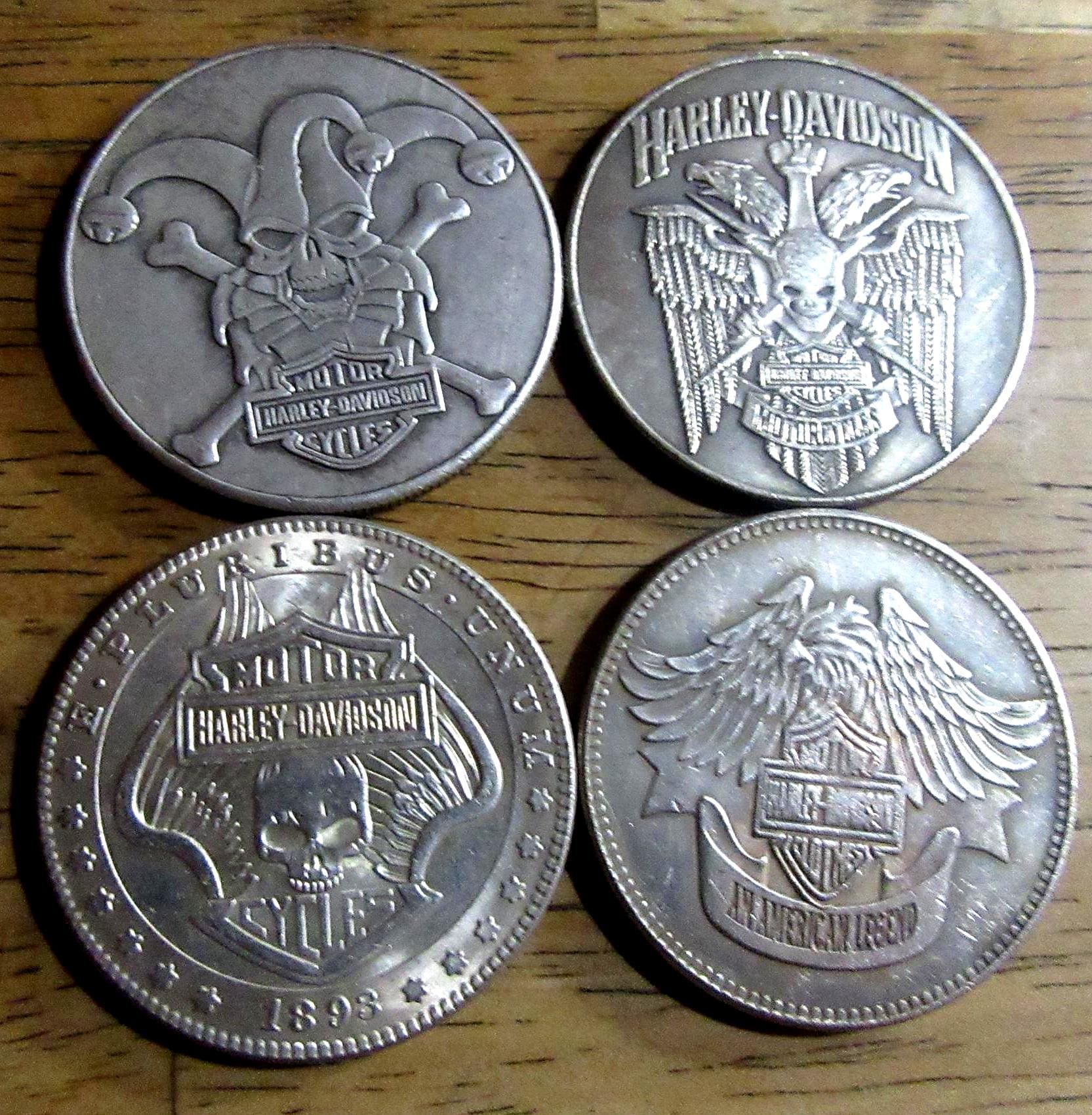 Harley Davidson Motorcycle Biker Coins – US Morgan Dollar Style
