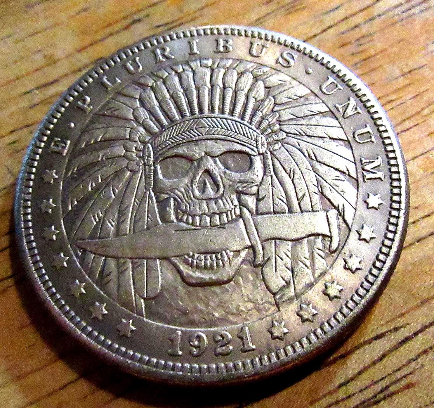 1921 Zombie Skull Indian Hobo Nickel Coin - Collectible Art - Etsy