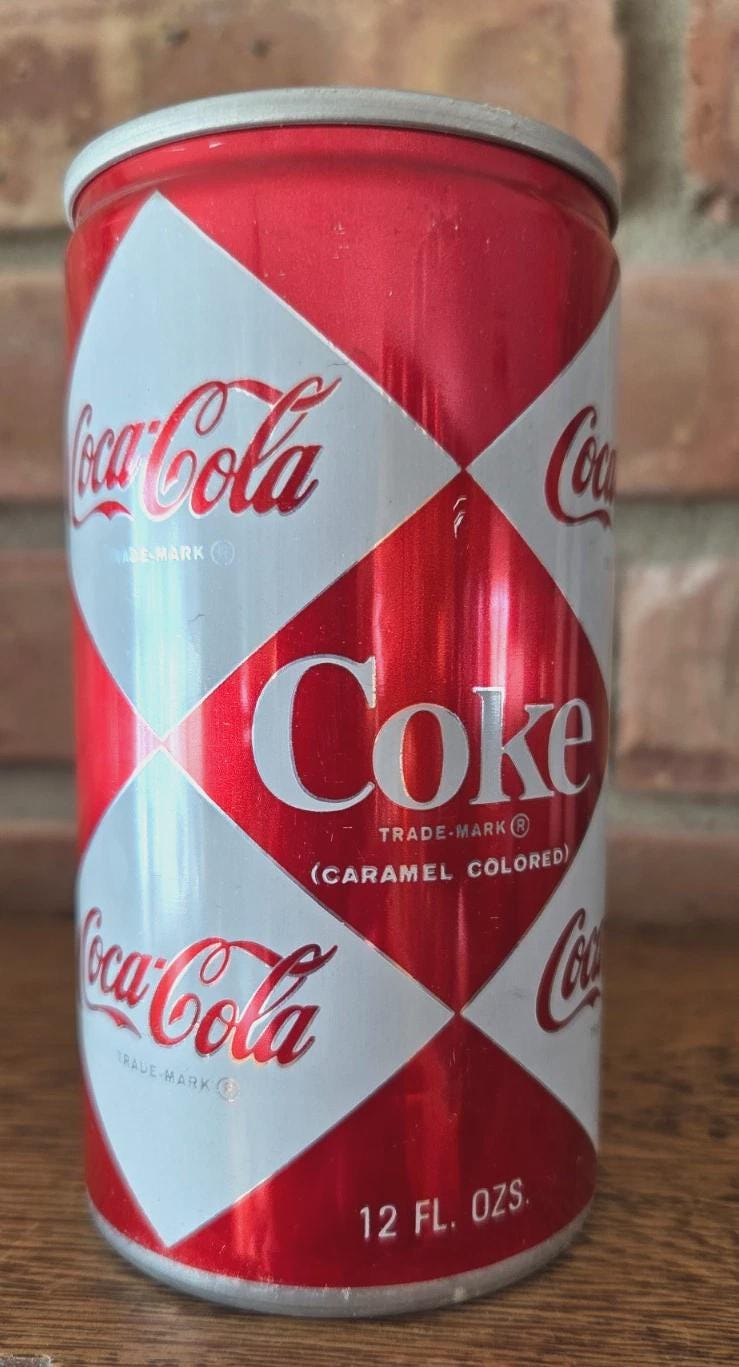 1960's Coke Coca-cola Diamond All Aluminum Can, Vintage Soda