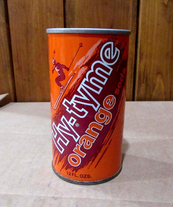 1970s Hy-tyme Orange Soda Can: Vintage Steel Pull Tab