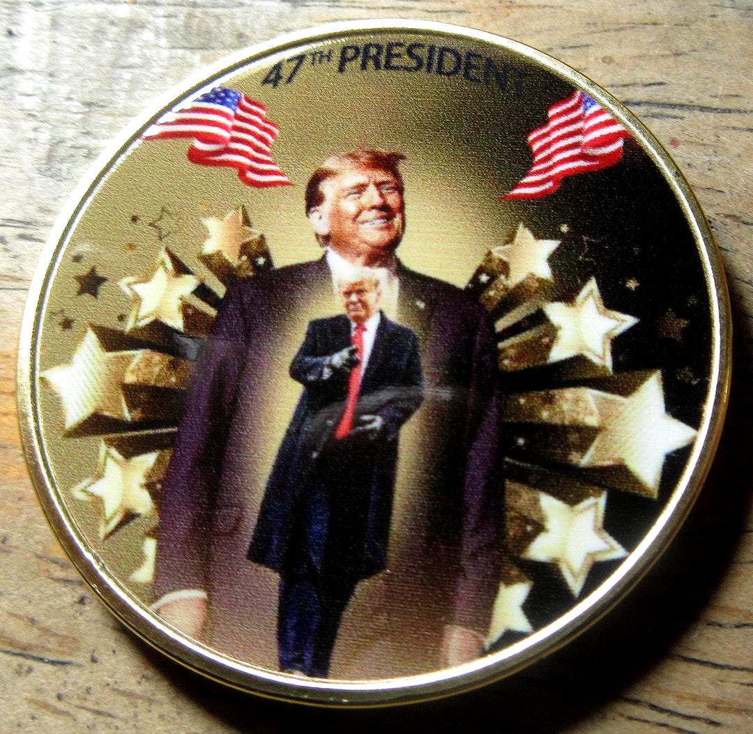 Donald J. Trump 2024 Gold Plated Collectible Coin - Etsy