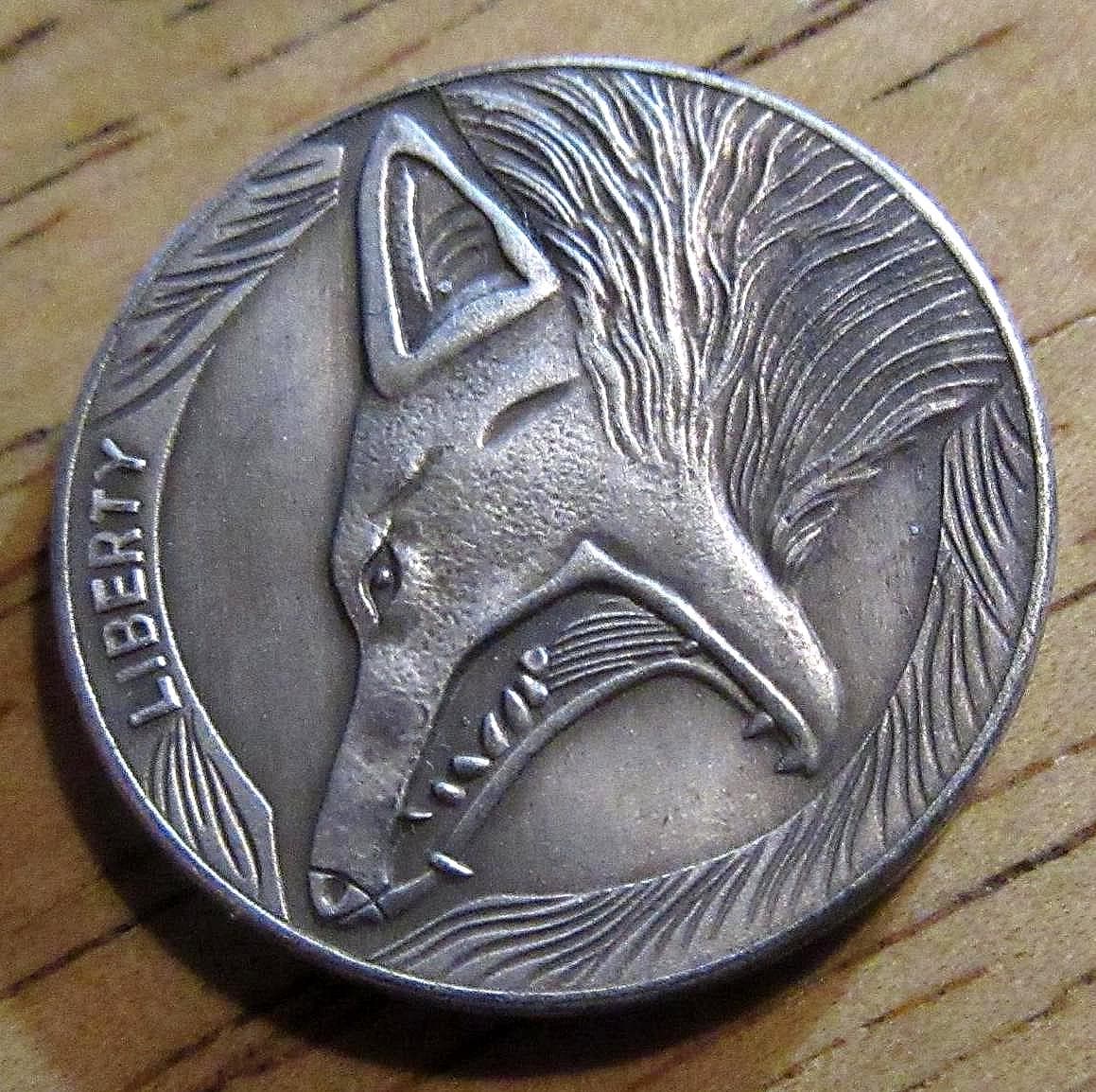 Hobo Nickel Coin – Liberty Howling Coyote U.S. Buffalo Style Art