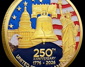 アメリカ建国250周年記念コイン - 自由の女神像と白頭鷲のデザイン