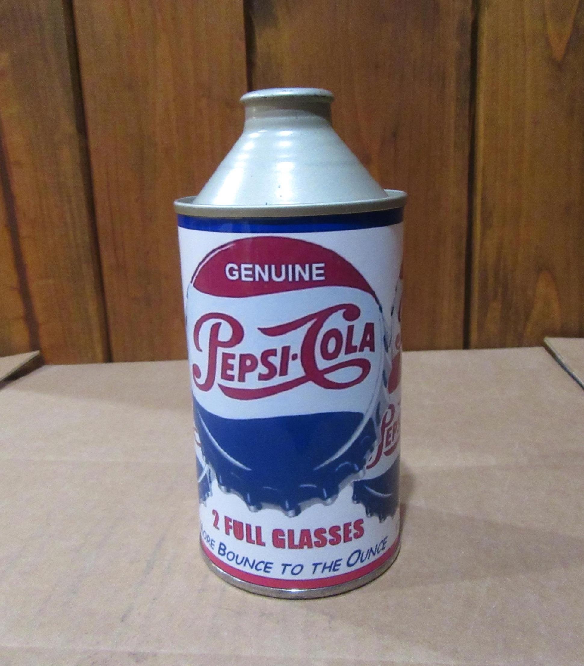 【激レア】Pepsi ロゴ  1948 First Made Pepsi Cola Can NOVELTY / REPLICA Cone Top Soda Can