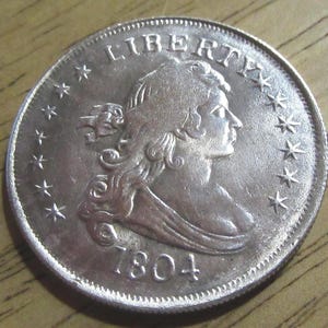 1804 Flowing Hair Eagle Silver Plated Coin: Hobo Nickel Art Replica