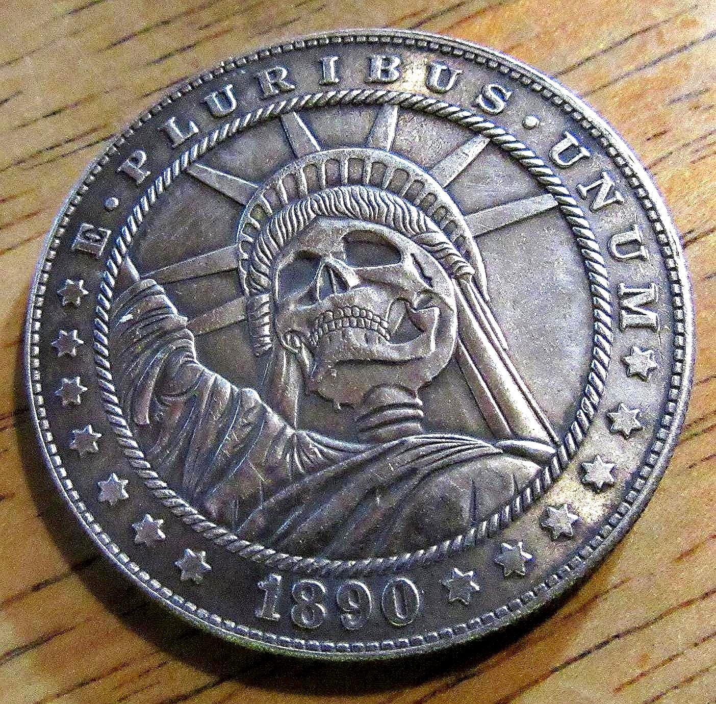 1890 Liberty Skull Hobo Nickel Coin - U.S. Morgan Dollar Style - Etsy