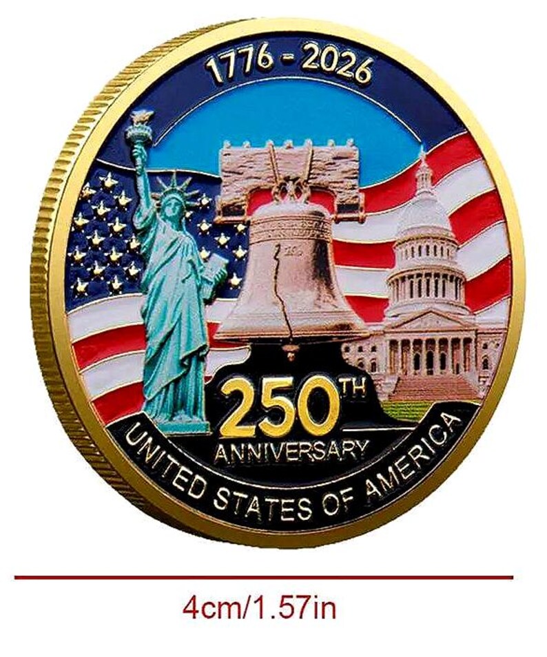 American 250th Anniversary Coin - Statue of Liberty & Capitol Building ...