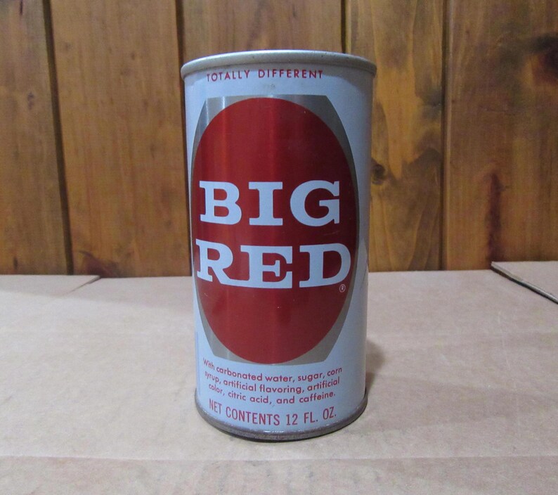 1970 s Big Red Soda 12 OZ Straight Steel Pull Tab Soda Can Top Open Ft 1970-s-big-red-soda-12-oz-straight-steel-pull-tab-soda-can-top-open-ft