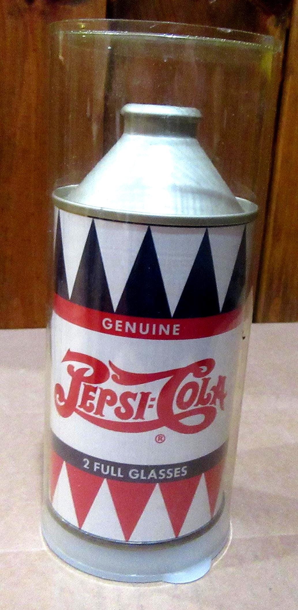 1950年代　ペプシ　ビンテージ缶。 1950年代のペプシコーラ缶レプリカ、コーントップソーダ、紙ラベル