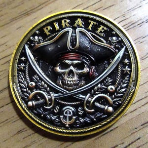 3D Piraten Herausforderung Abenteuer Münzen Münzen aus Zink-Legierung mit Schatzkarte Design - Hobo Nickel Münze - Art Craft Dekoration Neuheit Münze