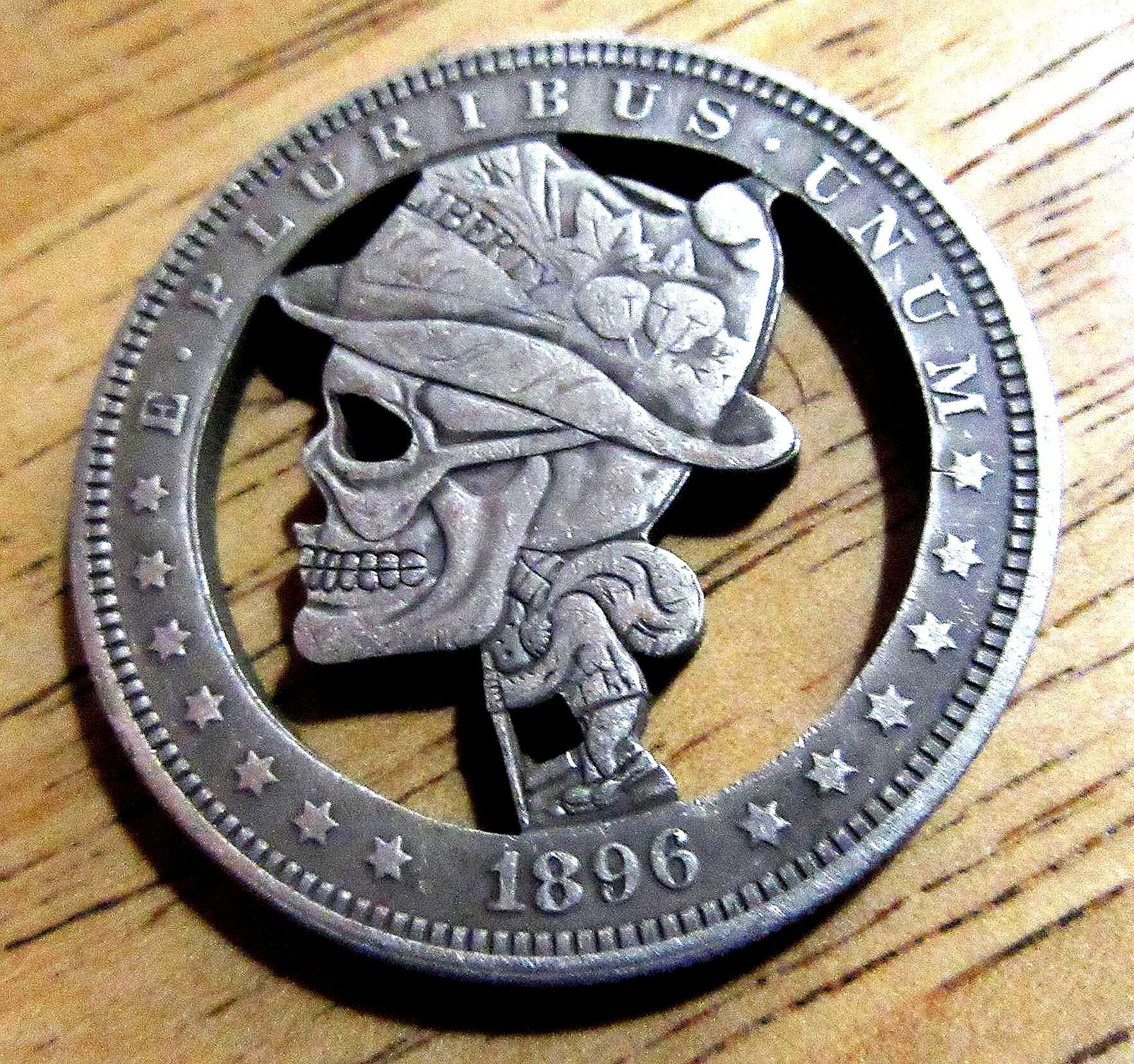 Hobo Nickel Coin: 1921 Morgan Dollar Skull Art - Etsy