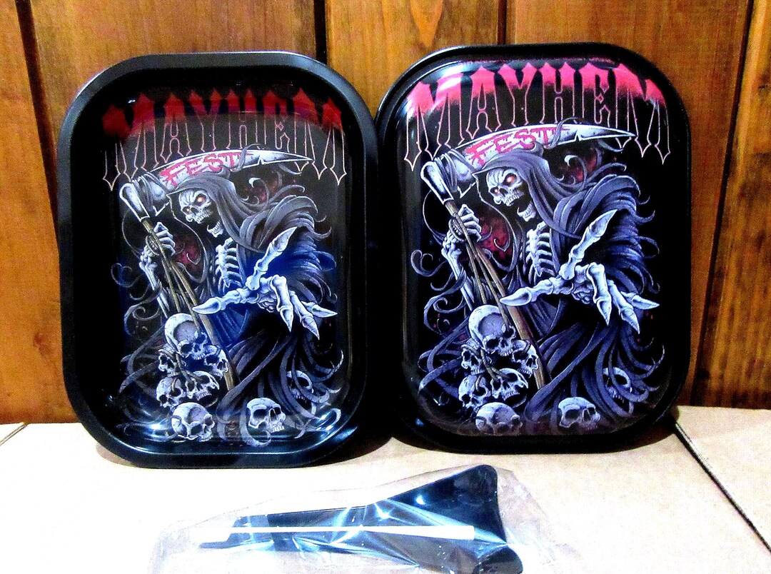 Scatola Portatabacco In Metallo TEEZ Con Design Grim Reaper Throne, 2 Oz, Oro, UK