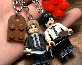 Chainsw Man keychain set minifigure | Koben Kishibbe keyring custom friendship couple | chainsaw manga handmade birthday anime gift