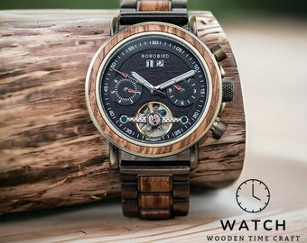 Unique Women's Wood Watch | Automatic Movement | Stainless Steel Waterproof Wristwatch