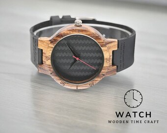 Handcrafted Bamboo Wooden Watch - Minimalist Weave Design with Leather Strap - Eco-Friendly Unisex Quartz Timepiece