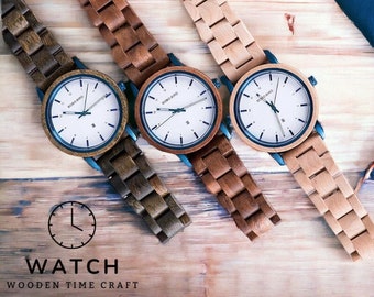 Montre élégante en bois pour femme – Montre-bracelet à quartz étanche pour femme avant-gardiste