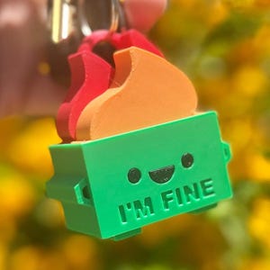 Personalized Dumpster Fire Keychain Or Backpack Tag | Funny Keychain