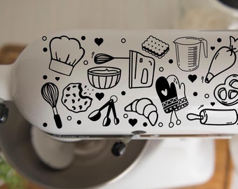Baking Goods Vinyl Decal Set/Permanent Vinyl Stand Mixer Decal/Kitchen Supplies Mixer Decal Set/Kitchenaid Decals/Kitchenaid Stickers