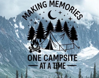 Making Memories Campsite RV Camper Window Bumper Decal: Funny RV Camper Sticker-Gift For Camper