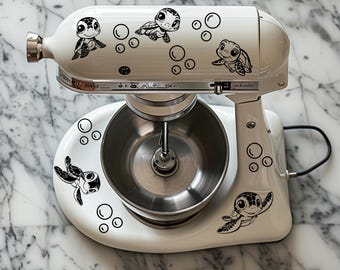 Sea Turtles Stand Mixer Vinyl Decal/Permanent Vinyl Mixer Decal/Kitchen Mixer Decal/Kitchenaid Decal Sticker