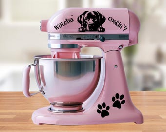 Labrador Stand Mixer Vinyl Decal/Lab Permanent Vinyl Mixer Decal/Kitchen Mixer Decal Set/Custom Dog Kitchenaid Decal Sticker