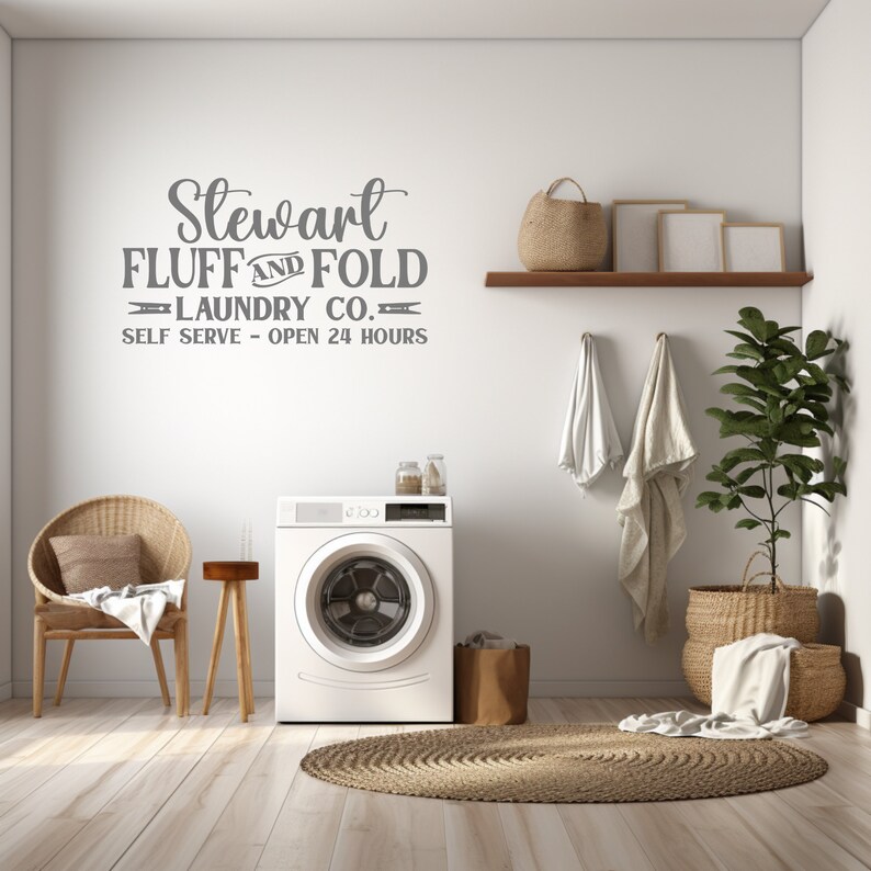 Personalized Laundry Room Vinyl Wall Decal/removable Vinyl Wall Decal ...