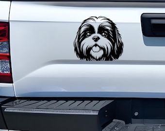 Shih Tzu Car Decal: Dog Breed Bumper Sticker Gift For Shih Tzu Dog Pet Owner Animal Lover Mom Dad