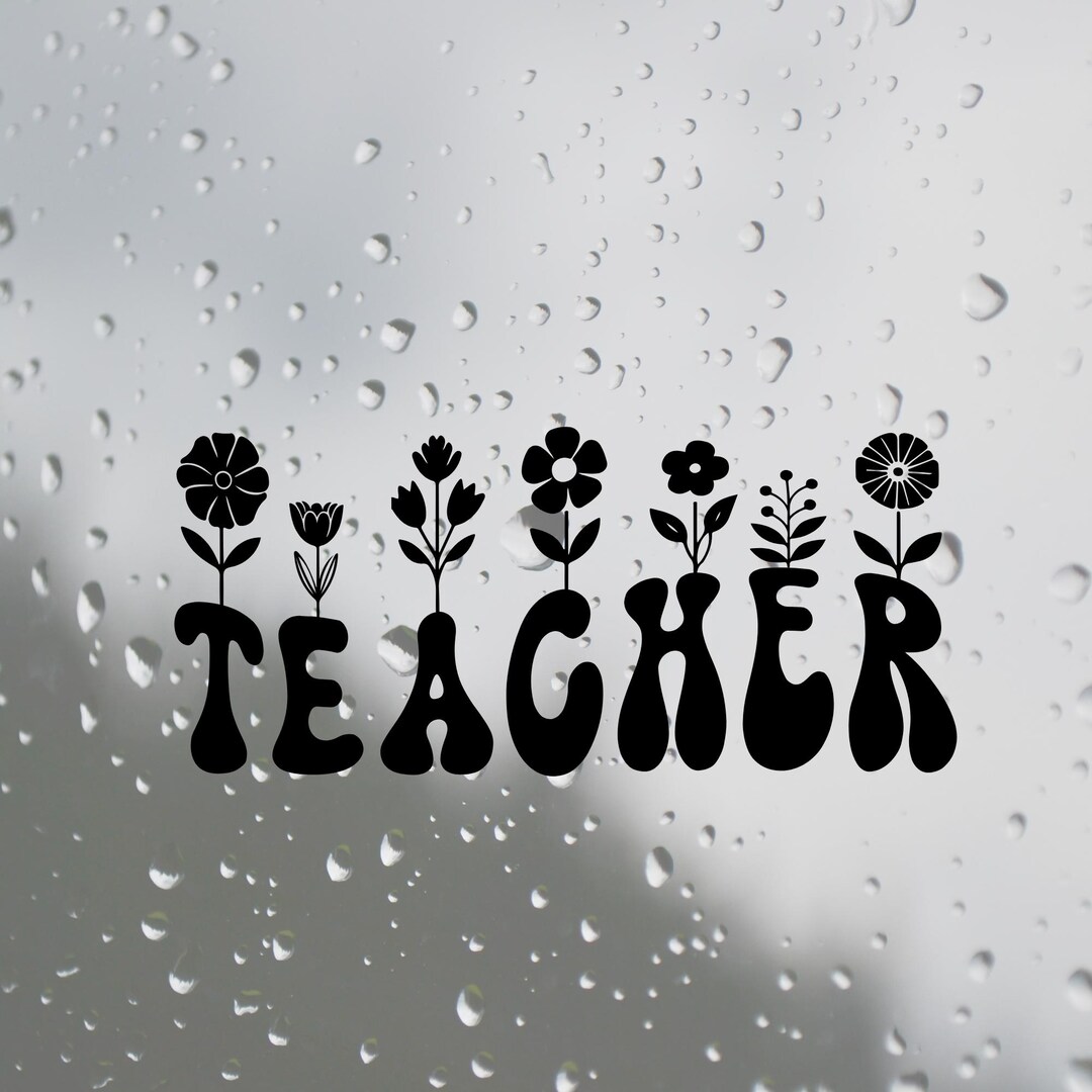 Floral Teacher Vinyl Auto Car Window Decal Bumper Sticker-gift for ...