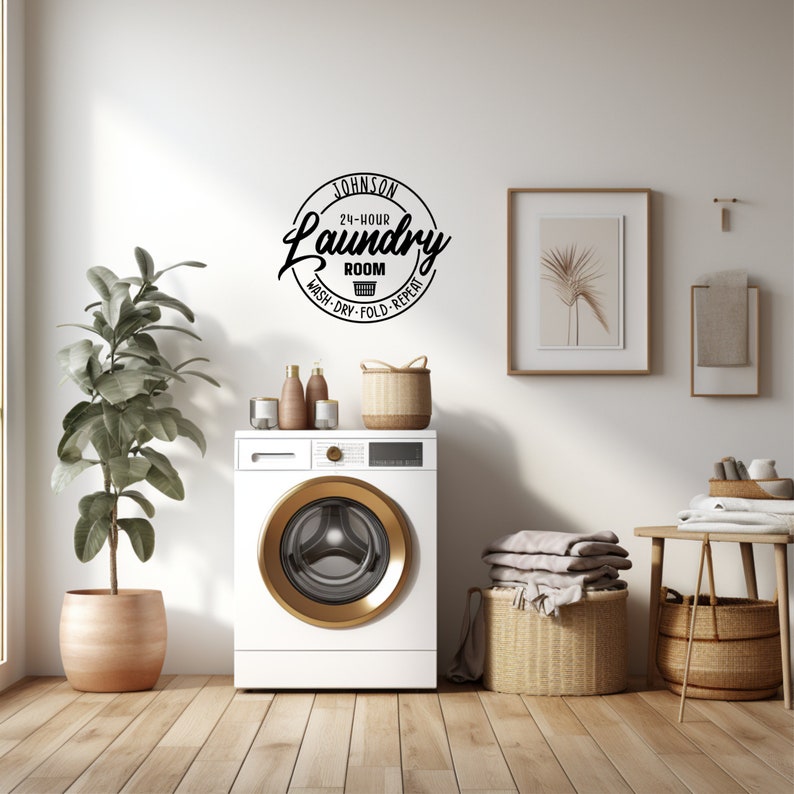 Personalized Name Laundry Room Vinyl Wall Decal Sticker Decor - Etsy
