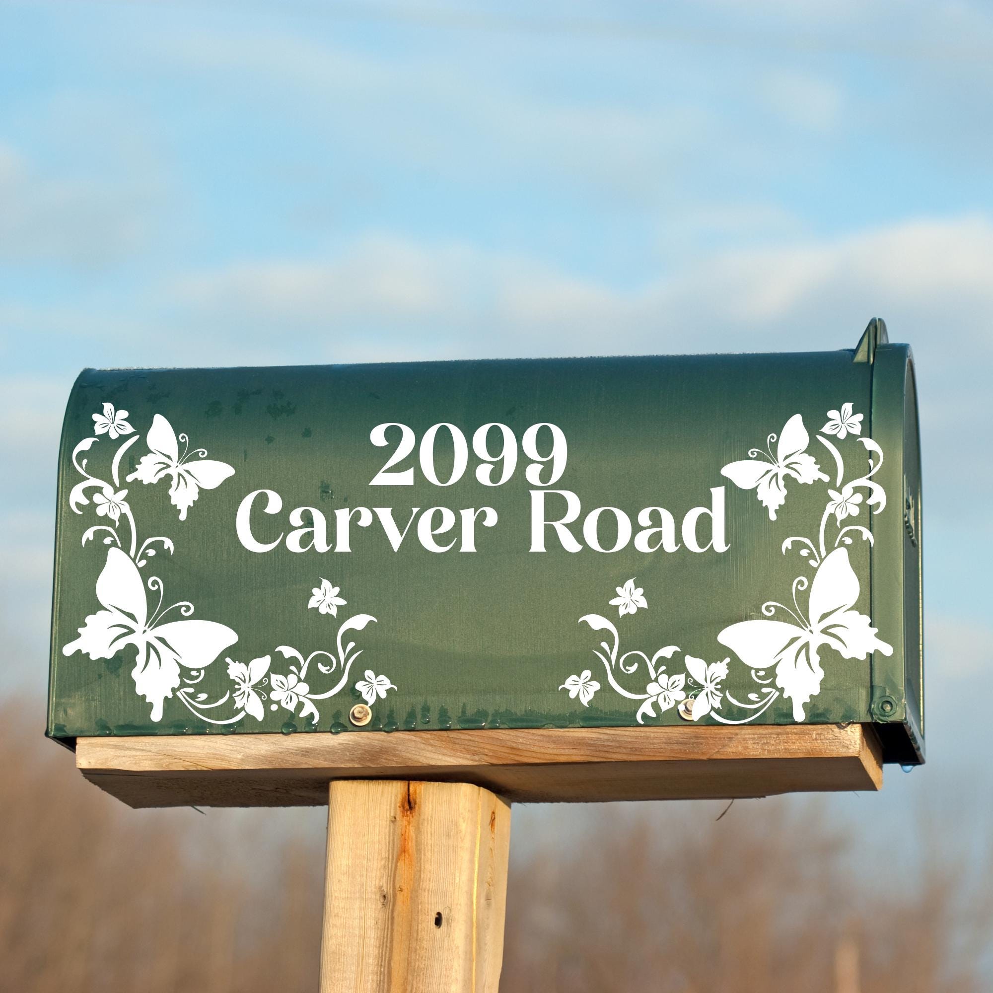 Personalized Butterflies Mailbox Decal: Custom Decorative Name Address ...