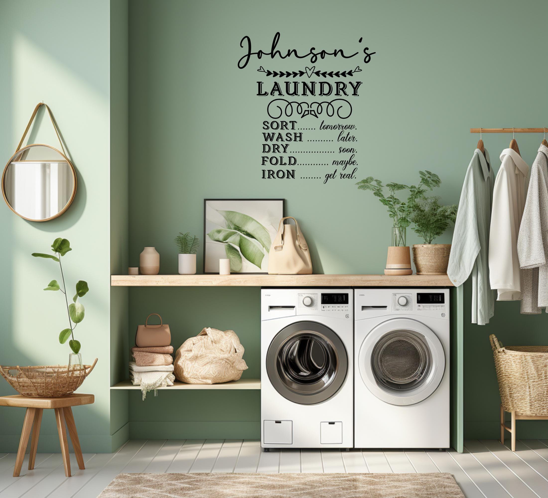 Personalized Laundry Room Vinyl Wall Decal/custom Vinyl Wall Decal ...