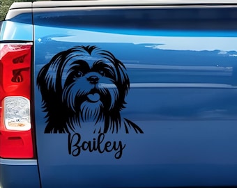 Shih Tzu Car Decal: Dog Breed Bumper Sticker Gift For Pet Owner Shih Tzu Dog Lover Mom Dad