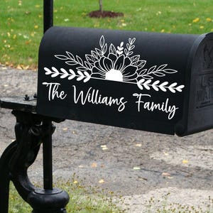 Sunflower Floral Mailbox Decal/Custom Personalized Address Decorative Mailbox Decal Sticker, Floral Decal Sticker For Mailbox