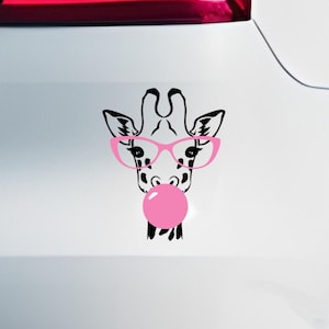 Funny Giraffe Car Vinyl Decal: Animal Lover Sticker